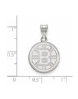 14k White Gold NHL LogoArt Boston Bruins Medium Pendant