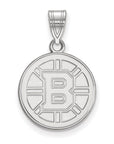 14k White Gold NHL LogoArt Boston Bruins Medium Pendant