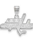 14k White Gold NHL LogoArt Washington Capitals Medium Pendant