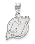 10k White Gold NHL LogoArt New Jersey Devils Medium Pendant