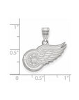 14k White Gold NHL LogoArt Detroit Red Wings Medium Pendant