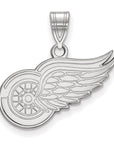 14k White Gold NHL LogoArt Detroit Red Wings Medium Pendant