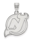 14k White Gold NHL LogoArt New Jersey Devils Large Pendant