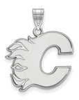 14k White Gold NHL LogoArt Calgary Flames Letter C Large Pendant