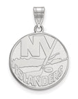 14k White Gold NHL LogoArt New York Islanders Large Pendant