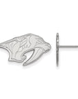 14k White Gold NHL LogoArt Nashville Predators Small Post Earrings