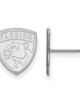 14k White Gold NHL LogoArt Florida Panthers Small Post Earrings