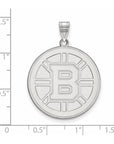 14k White Gold NHL LogoArt Boston Bruins Extra Large Pendant