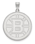 14k White Gold NHL LogoArt Boston Bruins Extra Large Pendant