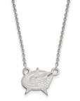 10k White Gold NHL LogoArt Columbus Blue Jackets Small Pendant 18 inch Necklace