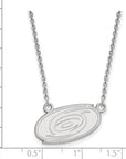 10k White Gold NHL LogoArt Carolina Hurricanes Small Pendant 18 inch Necklace