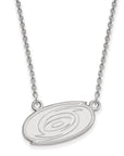 10k White Gold NHL LogoArt Carolina Hurricanes Small Pendant 18 inch Necklace