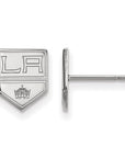 14k White Gold NHL LogoArt Los Angeles Kings Extra Small Post Earrings