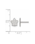 14k White Gold NHL LogoArt Toronto Maple Leafs Extra Small Post Earrings