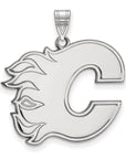 14k White Gold NHL LogoArt Calgary Flames Letter C Extra Large Pendant