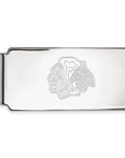 14k White Gold NHL LogoArt Chicago Blackhawks Money Clip