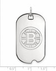 14k White Gold NHL LogoArt Boston Bruins Large Dog Tag Pendant