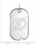 14k White Gold NHL LogoArt Tampa Bay Lightning Large Dog Tag Pendant