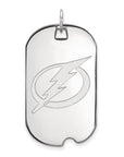 14k White Gold NHL LogoArt Tampa Bay Lightning Large Dog Tag Pendant