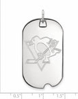 14k White Gold NHL LogoArt Pittsburgh Penguins Large Dog Tag Pendant