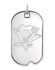 14k White Gold NHL LogoArt Pittsburgh Penguins Large Dog Tag Pendant